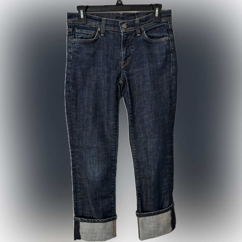 Citizens of Humanity Elson Stretch Dark Blue Crop Straight Jeans size 27
